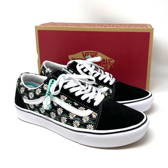 Vans Comfycush Old S Flower Black Canvas Skate Sneakers Mens Size 11 VN0A3WMA49K - Picture 6 of 11
